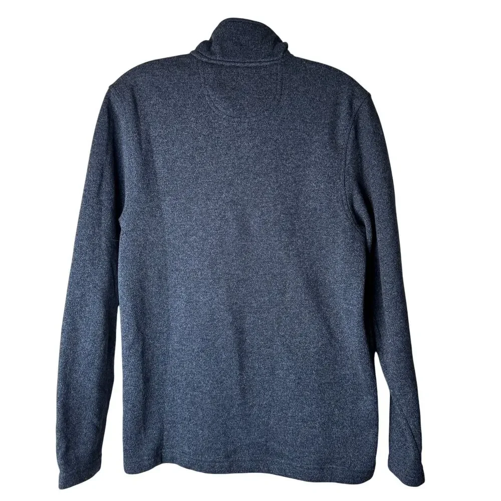 Izod Rugby Quarter Zip Sweater Heathered Blue Medium
